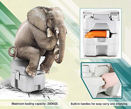 Outdoor Portable Toilet for Camping | RV Toilet Porta Potty for Adults and Kids | Marine Emergency Travel Toilet with Level Indicator | 3 Way Piston Flush | Rotating Spout | Boating & Roadtripping