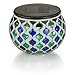 Dawhud Direct Solar Powered Mosaic Glass LED Outdoor Decor Decorative Table Light (Blue and Green)