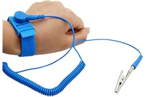 MOBUDY Antistatic Wrist Strap，Adjustable ESD Wristband Bracelet with Grounding Wire Alligator Clip - for Working on Sensitive Electronic Devices (1)