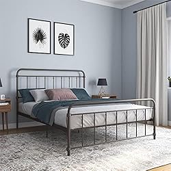 DHP Winston Metal Platform Bed with Rustic Design