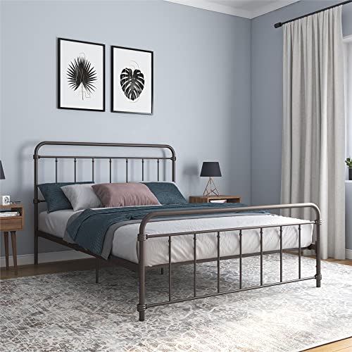 DHP Winston Metal Platform Bed with Rustic Design