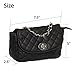 Womens Quilted Crossbody Bag by Silverhooks - Pattern Shoulder Mini Handbag (Black)
