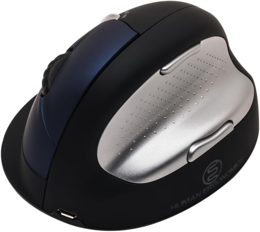 Comanro 2.4g Laser Wired Vertical Ergonomic Mouse 6 Button 500/1000/2000/3500 DPI for PC-Small Size (Wireless)