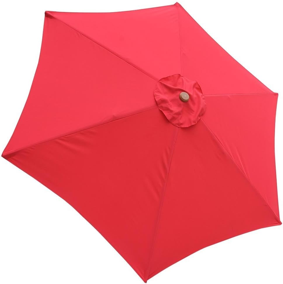 9Ft 6Rib Patio Umbrella Replacement Canopy Red Color
