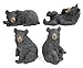 Slifka Sales Co. Set of 4 Black Bear Poses Assorted Resin Tabletop Figurines