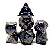 Darksilver Forge Dark Alpha Metal Polyhedral D&D Dice Set for Tabletop Roleplaying Games Like Dungeons & Dragons (DND), Pathfinder RPG, Starfinder