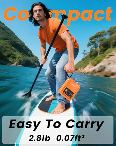 Rechargeable Electric Paddle Board Pump - 20PSI Portable 13500mAh Battery USB-C SUP Air Pump with 50% Faster Inflation for Inflatables, Kayaks, Tents, Boats, Pool