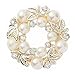 Sanwood Elegant Rhinestone Scarf Ring Silk Scarf Buckle Clip Gift (Faux Pearl)