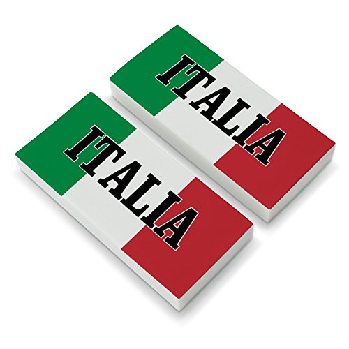 Italia Italy Italian Flag Eraser Set of 2