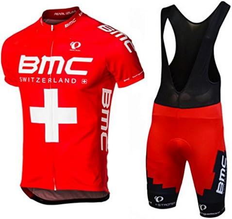 Cycling Jerseys Men's Short Sleeve and Bib Shorts Set Bicycle Jersey Summer Breathable Jersey Red V88