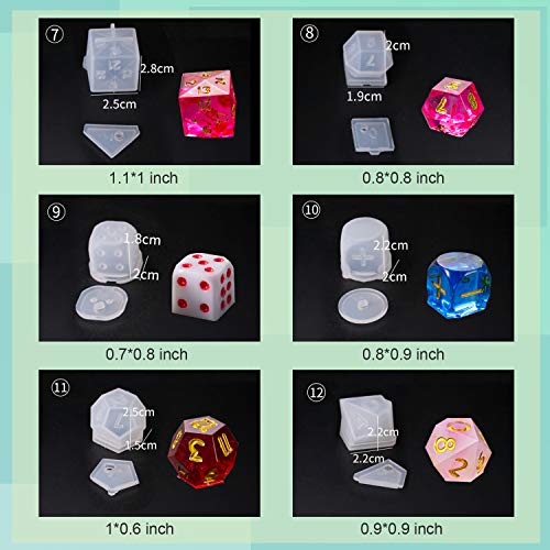 LET'S RESIN Dice Molds for Resin,Resin Dice Mold Set with Letter Number