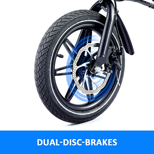 RINKMO FEB-S1 Folding Electric Bike,14 Inch Electric Bicycle with Dual Disc Brakes,36V 8Ah Removable Lithium-Ion Battery, Power Assist,250W Brushless Gear Motor, Suitable for Teens and Adults - Thumbnail 2