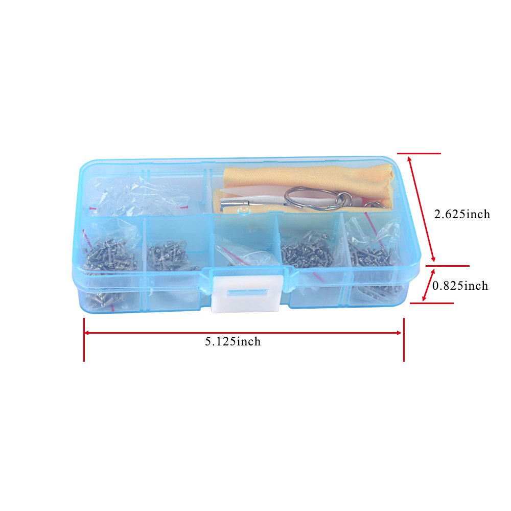 SHiZAK 700pcs Eyeglasses Sunglass Spectacles Tiny Screws Nut Kit & Silicone Nose Pads Assortment Repair Tool Set with Tweezer Micro Screwdriver