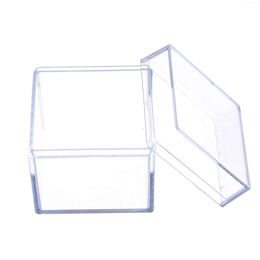 SimpleLife 5 Sided Clear Acrylic Display Box Jewelry Storage Case Square Cube Props Box,5 x 5 x 5 cm