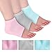 Coopay 3 Pairs Vented Moisturizing Gel Heel Socks Day Night Open Toe Care Socks for Dry Hard Cracked Skin (Pink, Turquoise, Grey)