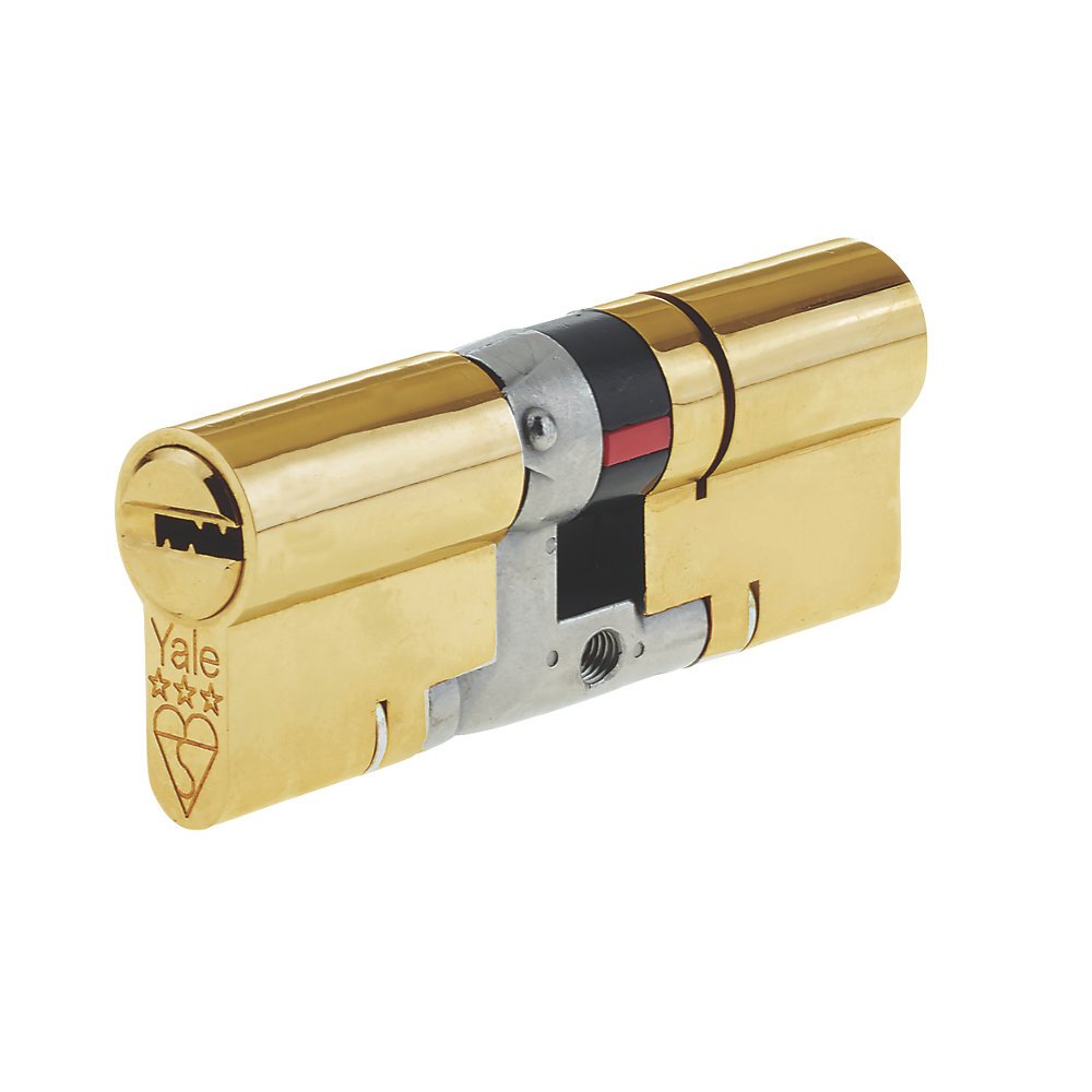 Yale Anti-Snap 3 Star Euro Double Cylinder, High Security, Brass Finish, 45:50 (95 mm) — image 1
