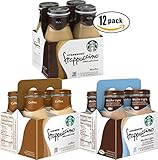 Starbucks Coffee Frappuccino Variety Pack! Mocha Light, Coffee, Chilled Mocha, 9.5 oz Glass Bottles (Pack of 3, Total of 12 Glass Bottles)