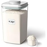 Ankou Airtight Pop Food Storage Container with Lid & 130ml Scoop, 4L/4.2qt BPA-Free Cereal, Rice, Flour, Pasta & Snack Contai