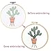 Unime Full Range of Embroidery Starter Kit with Partten, Cross Stitch Kit Including Embroidery Cloth with Color Pattern, Bamboo Embroidery Hoop, Color Threads, and Tools Kit (Dark Cactus)