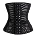 Everbellus Breathable Latex Corset Training Waist Cincher for Women (2XL, Black)