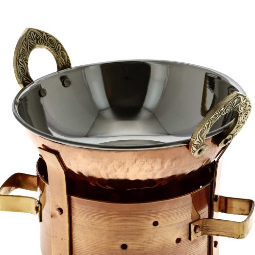 Angithi Food Warmer and Karahi 6.5 inch Serving Wok Set Tableware Dinnerware