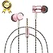 Ectreme Wired Metal in Ear Headphones,Noise Isolating Stereo Bass Earphones with Mic … (Pink)