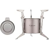 Ti artisan Titanium Alcohol Stove Ultralight Alcohol Burner Mini Spirit Cooker with Foldable Stands Brackets and Cover For Camping Backpacking Hiking Survival