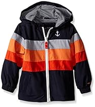 London Fog Little Boys' Toddler Chest Stripe Poly Lined Jacket, Navy, 3T