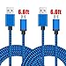 2Pack 6.6Ft Micro USB Charger Fast Cable Compatible for Samsung Galaxy A6 S6 S7 Edge Active S4 S3 Note 5 2 J3 J5 J7 J8 J1 Core Prime Grand Alpha Amp prime 2 3 Tab Droid Turbo, Moto G3, G4, G5 Plus