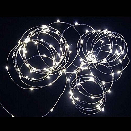 Sharpet 19.7 ft Battery Operated Pure White LED String Lights. 100 Tiny