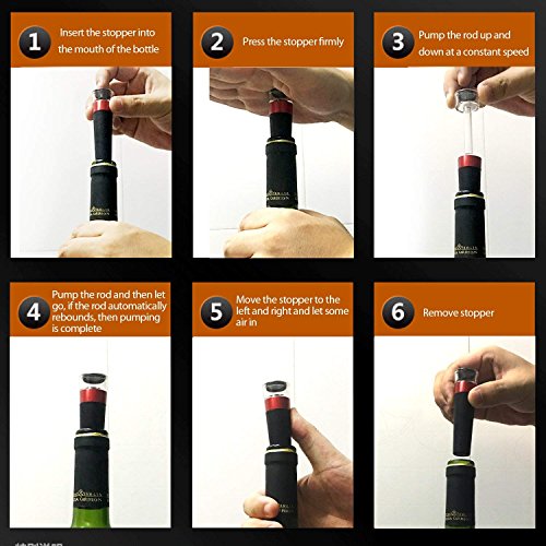 ACMETOP Wine Saver-Wine Stopper Vacuum set with 3 wine Bottle Stoppers-Wine Preserver Vacuum Pump and Rubber Wine Stopper Set To Preserve Wine Flavor and Fresh up to 7 days