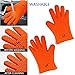 LP Silicone Heat Resistant Grilling BBQ Gloves (Pair) for Cooking Camping Baking Smoking Potholder Fireplace Orange