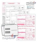 1099-INT Income Set, 4-Part, 2018 and 25 Self-Seal envelopes Included~Kit for 25 Vendors ~ Laser Forms Designed for QuickBooks and Accounting Software