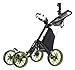 CaddyTek One-Click Folding 4 Wheel Version 3 Golf Push Cart, Lime