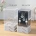 Sooyee Clear Jewelry Box for Women,Ring Earrings Necklace & Bracelet Hanger Acrylic Jewelry Storage Display Case,Large(3 Vertical Drawers 2 Ice Velvet Drawers)