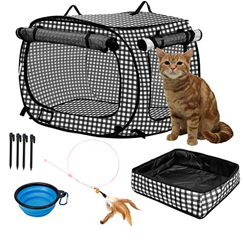confote Indoor Outdoor Crate Pets, Collapsible Portable Cat Cage Kennel