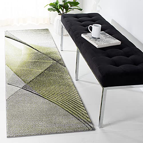 SAFAVIEH Hollywood Collection Runner Rug - 2'3" x 8', Grey & Green, Mid-Century…