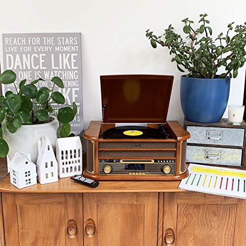 Denver MRD-51 DAB+, FM/AM radio met cd, cassette- en platenspeler, houtlook - Image 5