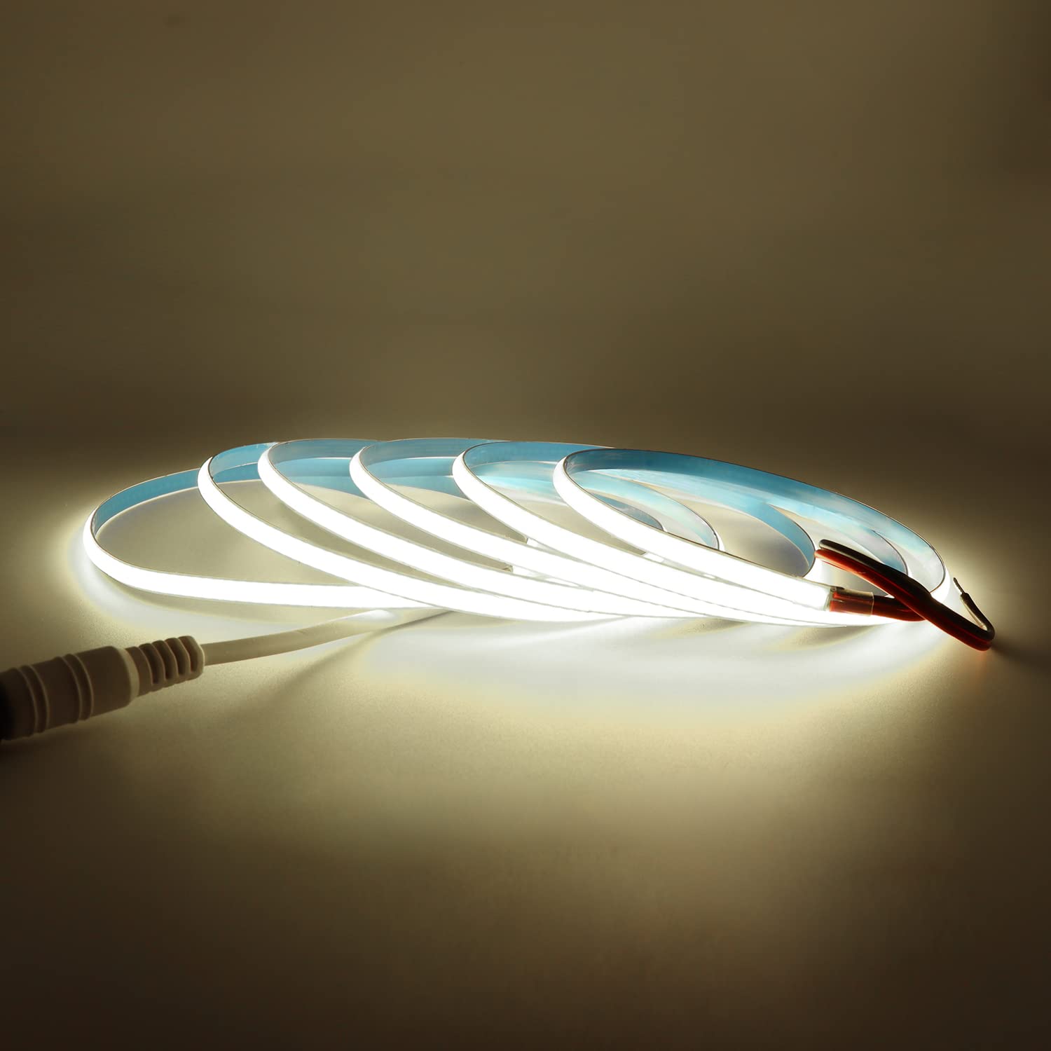 COB LED Strip Light 24V White 4000K 2m, Arote COB Led Lights LED Tape 5mm Width dimmable high Density Light DIY 384LEDs/m Without Adapter IP20 for Bedroom Kitchen Home Interior Decoration