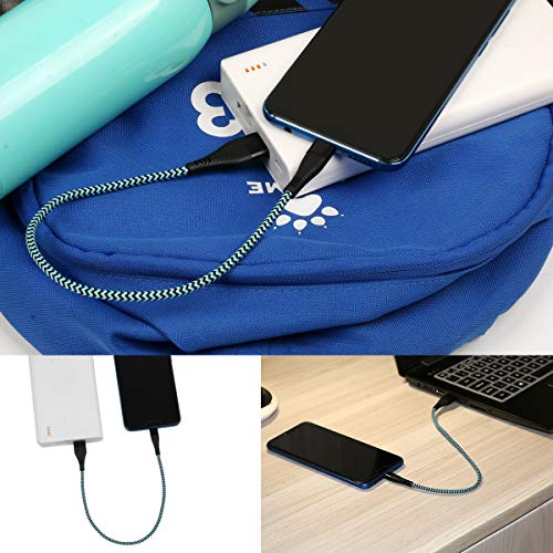 image for Short USB Type C Cable,Yostyle 1FT 3Pack Nylon Braided USB A to C Fast
