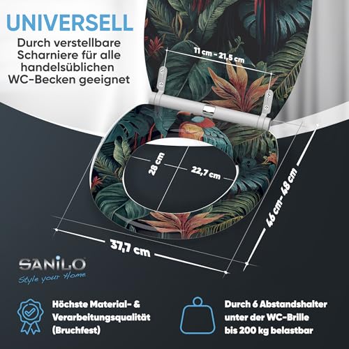 Sanilo Toilet Seat with Soft-Close Mechanism, Many Toilet Seat Lids to Choose From, Nice Finish, Easy Assembly, Sturdy Hinges (Exotic)