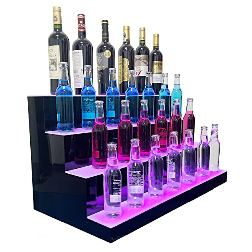 Cozyel 31 Inch 4 Step LED Lighted Liquor Bottle Display Illuminated ...
