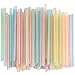 Tomnk 200pcs Jumbo Straws Smoothie Straws Extra Wide Plastic Striped for Boba Bubble Tea and Milkshake