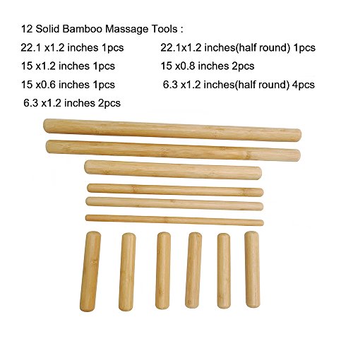 Goodtar Bamboo Massage Tools Green Therapy Kit of 100 Solid Bamboo