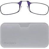 ThinOptics unisex adult Universal Pod Case + Reading Glasses, Purple Frames White Case, 1 x US
