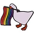 LGBTQ Gay Pride Rainbow Flag Goose Enamel Pin Badge Jewelry for Dresses, Suits, Bags, Backpacks