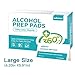 Winner Alcohol Prep Pads,Larger Size, 4-Ply Square Cotton Pads Well-Saturated in Alcohol, 50 Alcohol Wipes (4.33” X 5.19”)