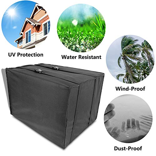 Window Air Conditioner Cover Heavy Duty Winter Outdoor Window AC Unit Bottom Covered with Adjustable Straps to Prevent Cold drafts from Entering The House Through Window AC (25.5"W x 17"H x 20.5"D) - Thumbnail 2