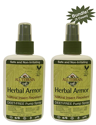 All Terrain Herbal Armor DEET-Free Insect Repellent, 4 Ounce, Safe for Kids, Sensitive Skin, Effective Bug Spray Formula with Natural Essential Oils, Great for Travel, Camping, Outdoor Activities