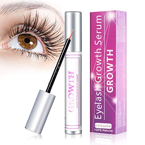 Eyelash Growth Serum - 100% Natural Lash Boost Growth Serum，Lash & Eyebrow Enhancer Growth Serum For Long, Luscious Lashes and Eyebrows（0.17fl.oz） (The Best Eyelash Growth)